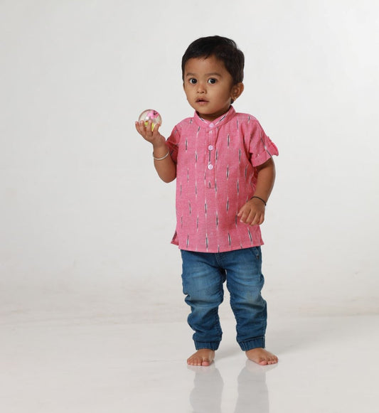 Short Kurta - Pink Ikkat