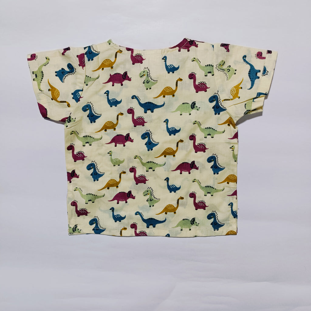 co ord set for kids | Cream | Dinosaur