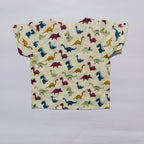 co ord set for kids | Cream | Dinosaur