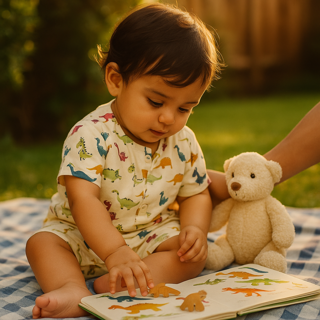 co ord set for kids | Cream | Dinosaur