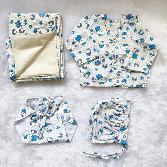 Cotton Gift Set - Blue Kitty