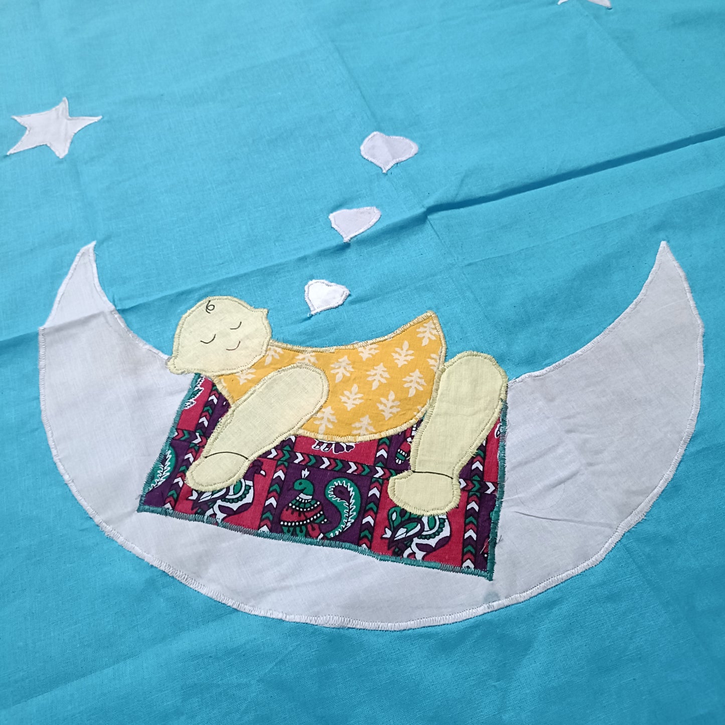 Patchwork Holding Sheet | Baby on moon