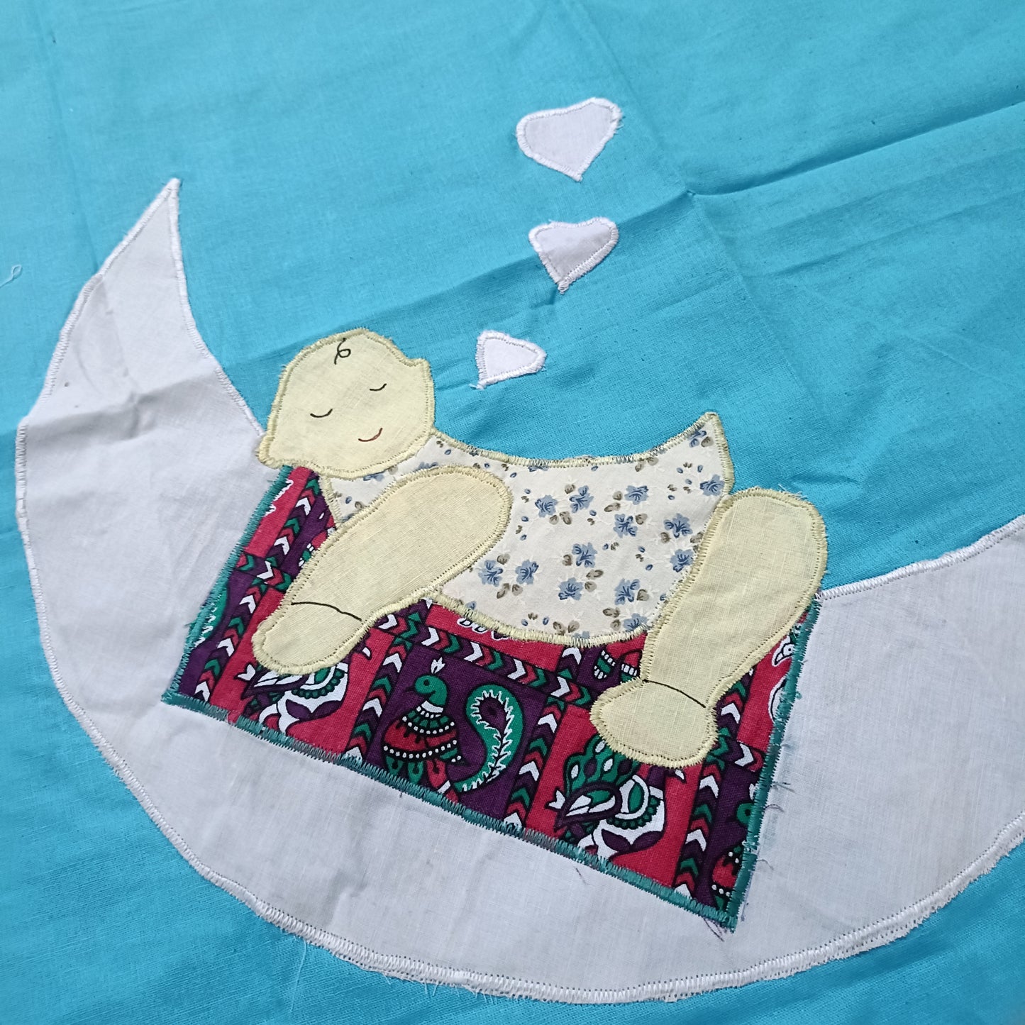 Patchwork Holding Sheet | Baby on moon