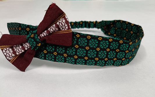 Khan Hair Band - Green Butti