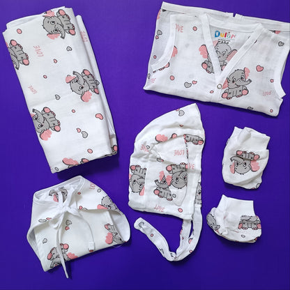 Muslin Kit | Elephant | Cap, Mittens & Socks