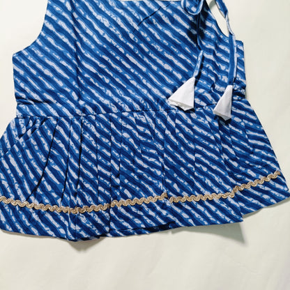 Kurta Set for Girls | Lehriya | Navy Blue