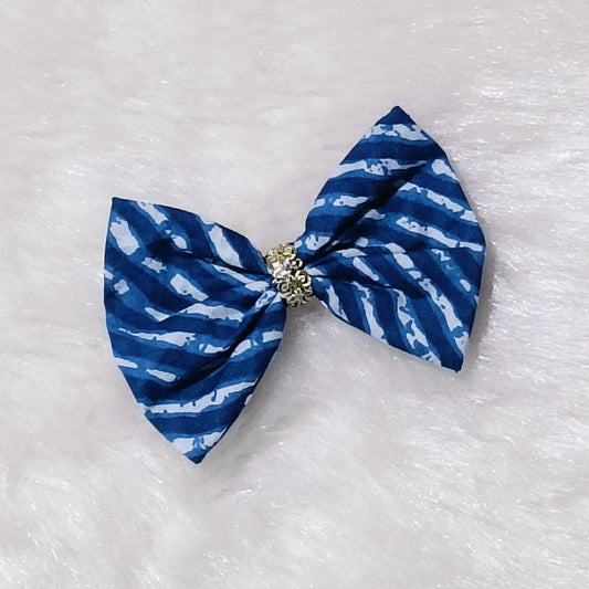 Bow Hair Clip - Lehriya - Navy Blue