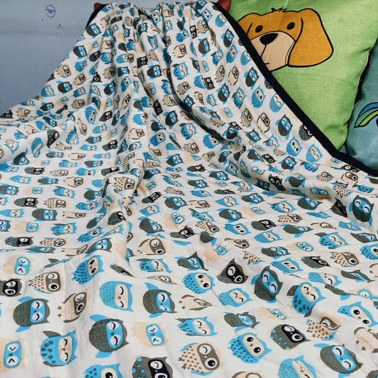 Jaipur Cotton Blanket | Blue Owl