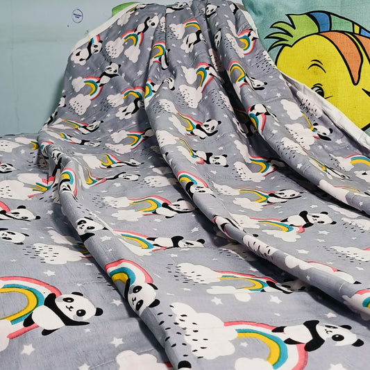 Jaipur Cotton Blanket | Grey Panda