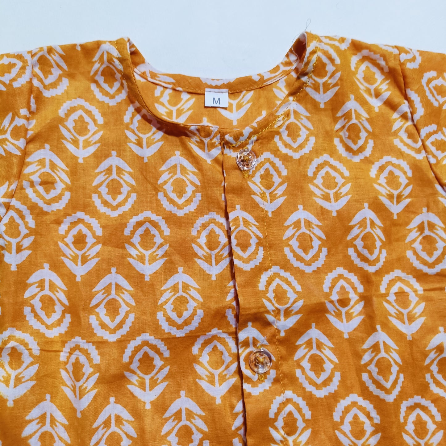 Cotton Front Open Jhabla | Mustard Flower