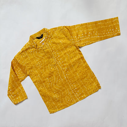 Kurta Pajama Set for Boys | Mustard Bandhani