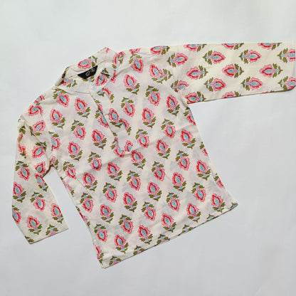 Kurta Pajama Set for Boys | Cream Flower
