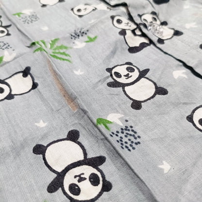 Cotton Front Open Jhabla | Grey Panda