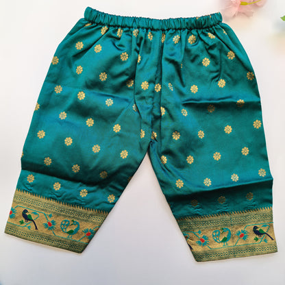 Paithani Co-Ord Set for Girls | Peacock Green