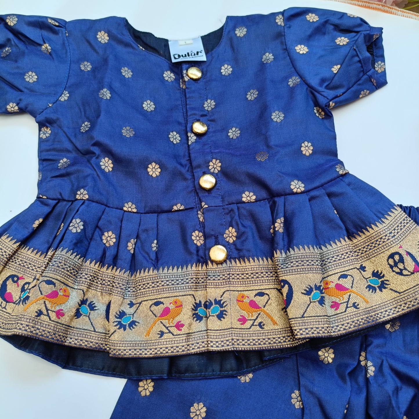 Paithani Co-Ord Set for Girls | Blue