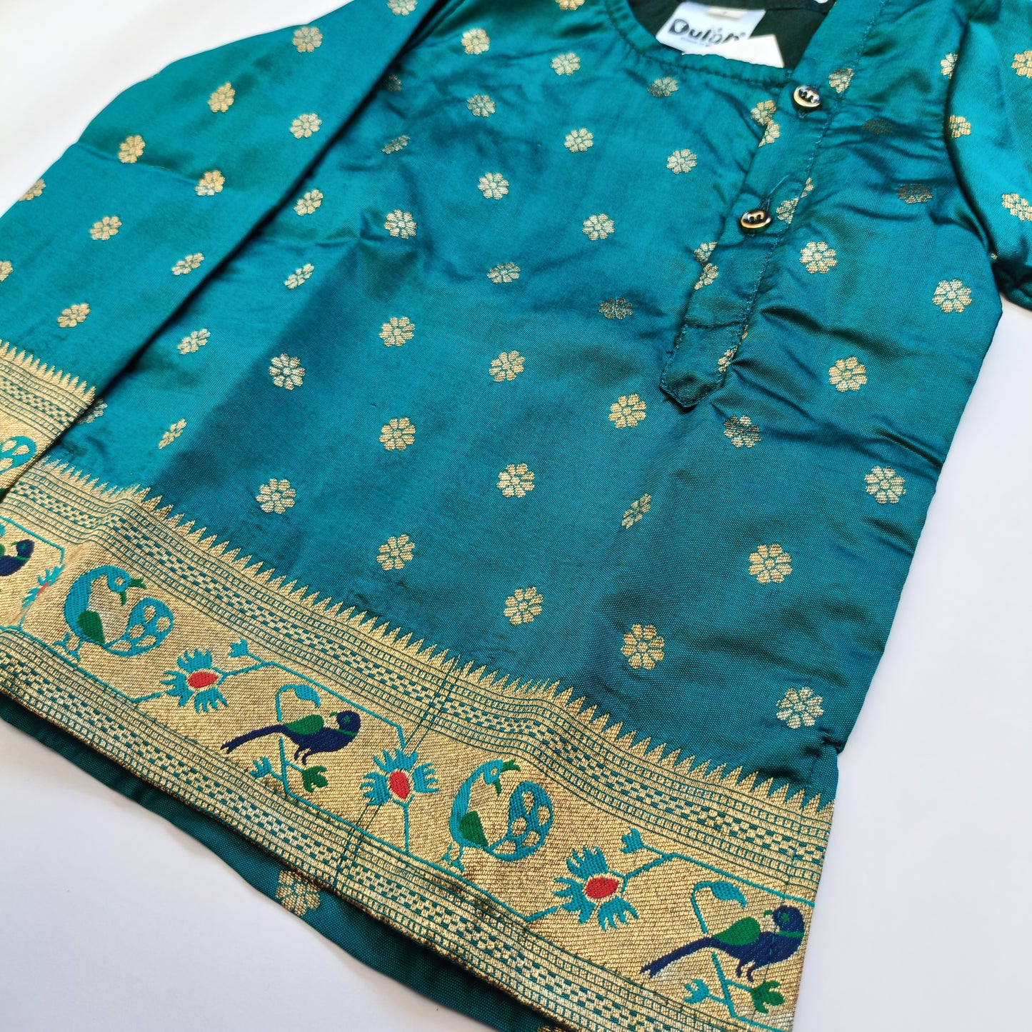 Kurta for Boys | Paithani | Peacock Green