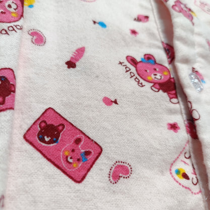 Flannel Front Open Jhabla | Pink Rabbit