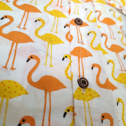 Cotton Short Kurta for Boys | Orange Flamingo
