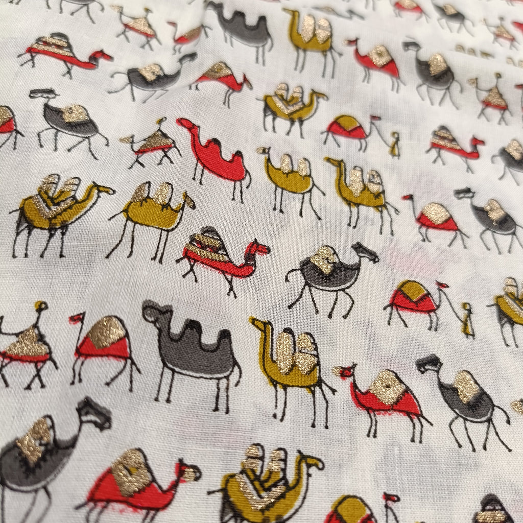 Cotton Short Kurta for Boys | Grey - Red Camel