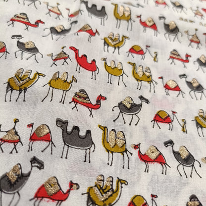 Cotton Short Kurta for Boys | Grey - Red Camel