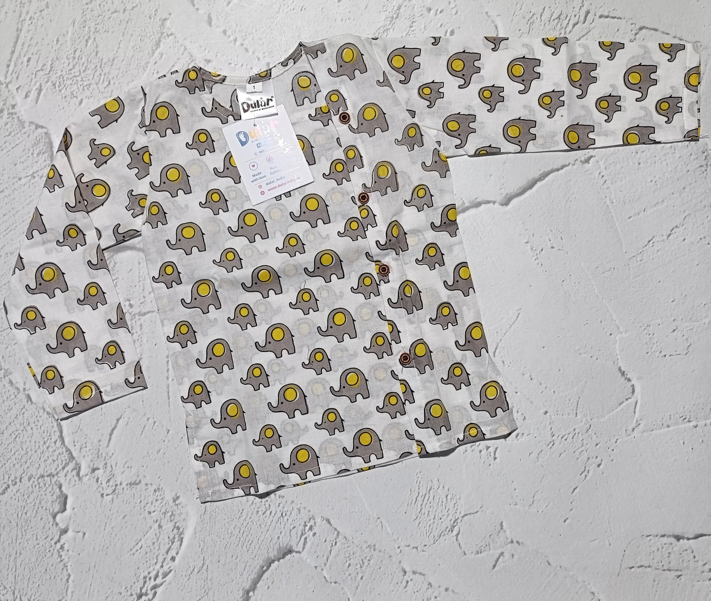 Cotton Short Kurta for Boys | Elephant Grey