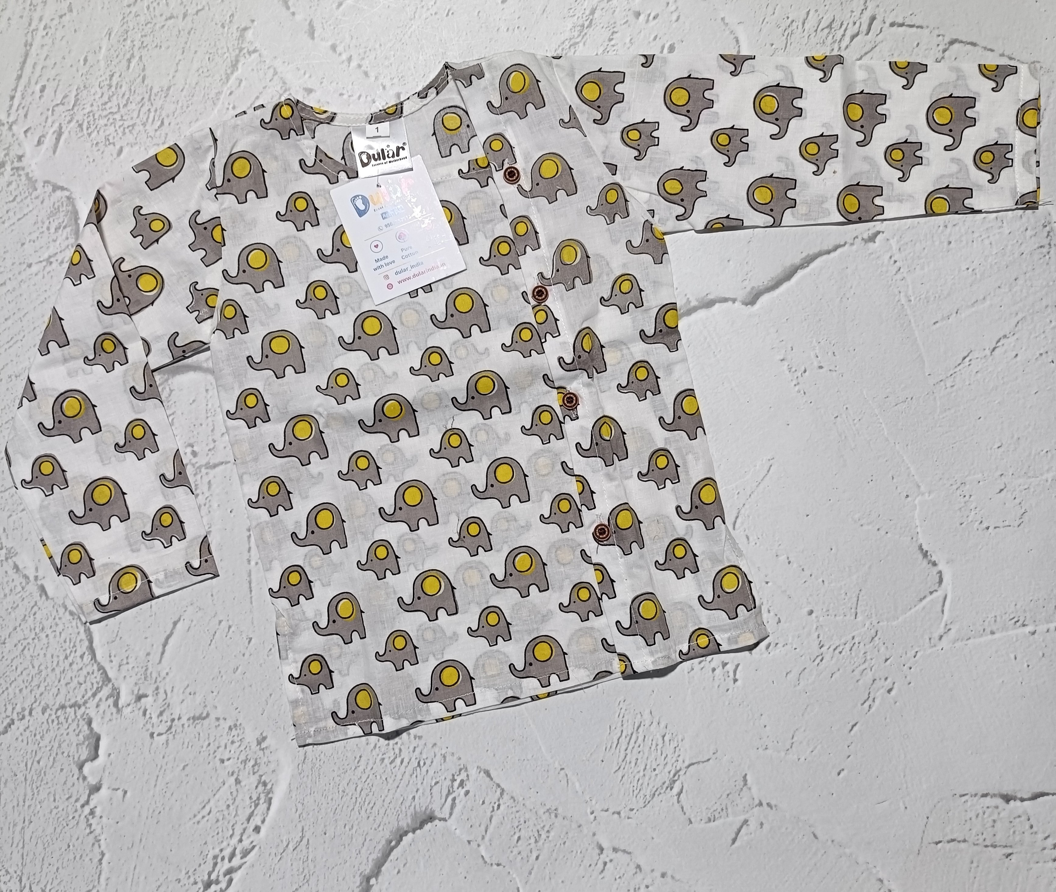 Cotton Short Kurta for Boys | Elephant Grey