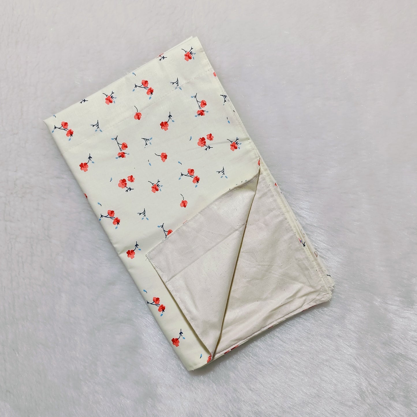 Baby Holding Sheet | Cotton | Lemon Yellow & Red Flower