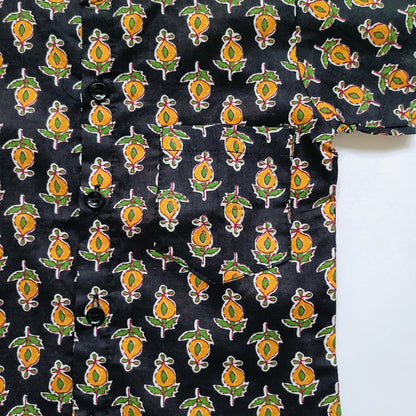 Cotton Shirt | Mustard Floral
