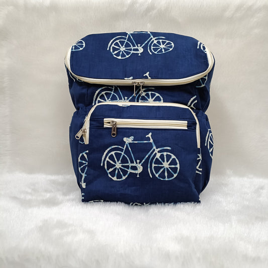 Diaper Bag | Navy Blue Cycle