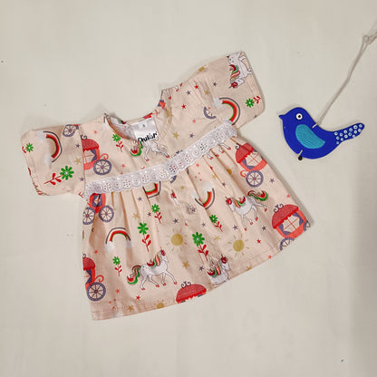 Baby Girl Jhabla | Peach Unicorn