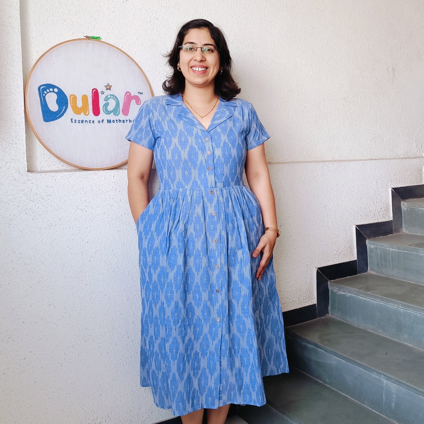 Feeding One Pieces I Ikkat Sky Blue