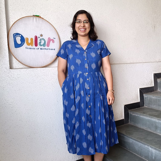 Feeding One Pieces I Ikkat Blue