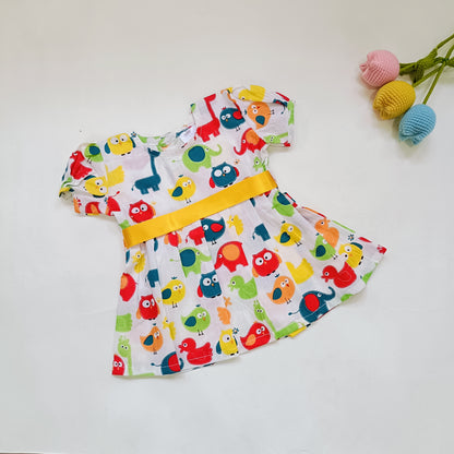 Cotton Printed Baby Girl Dress |Multibird