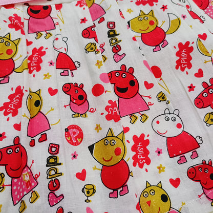 Cotton Printed Baby Girl Dress |Pink| Peppa