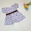 Cotton Printed Baby Girl Dress |Grey| Penguine