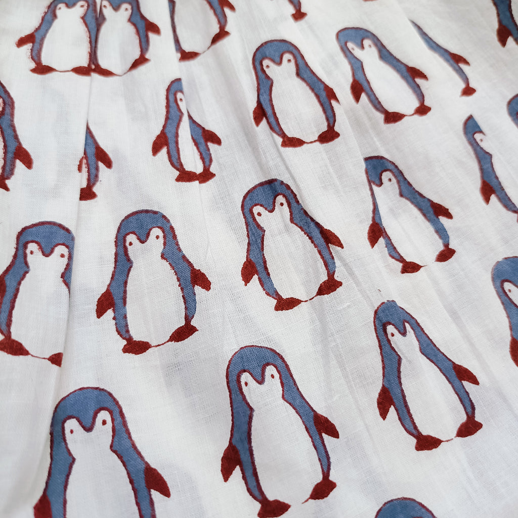 Cotton Printed Baby Girl Dress |Grey| Penguine