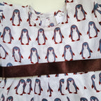 Cotton Printed Baby Girl Dress |Grey| Penguine