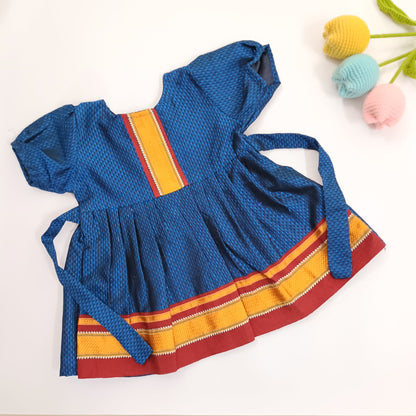 Ethnic dresses for baby girl | Blue | Centre Stripe