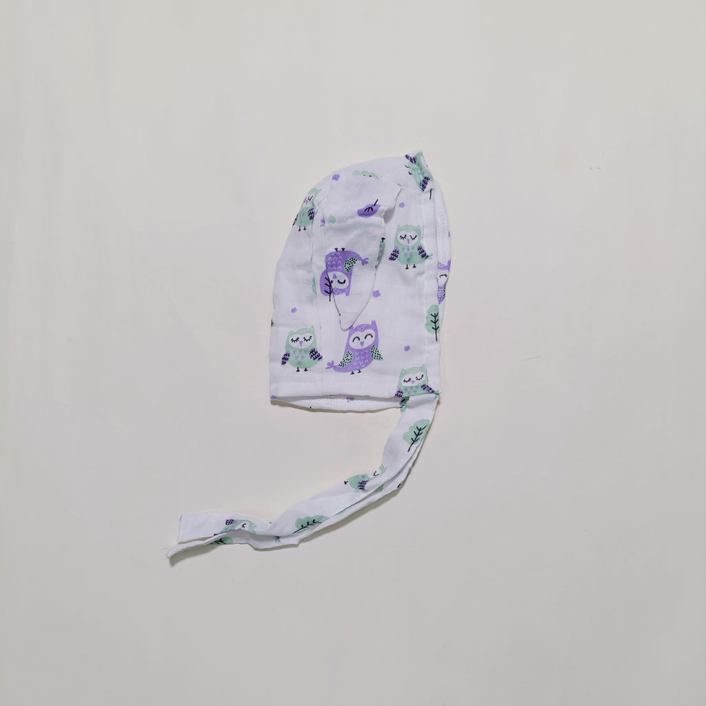 Muslin Cap, Mittens, Socks | Owl