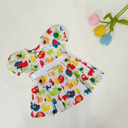 Cotton Printed Baby Girl Dress |Multibird