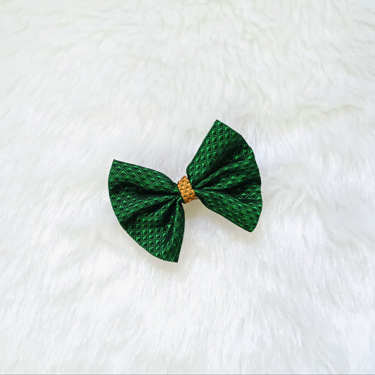 Khan Bow Hair Clip- Green