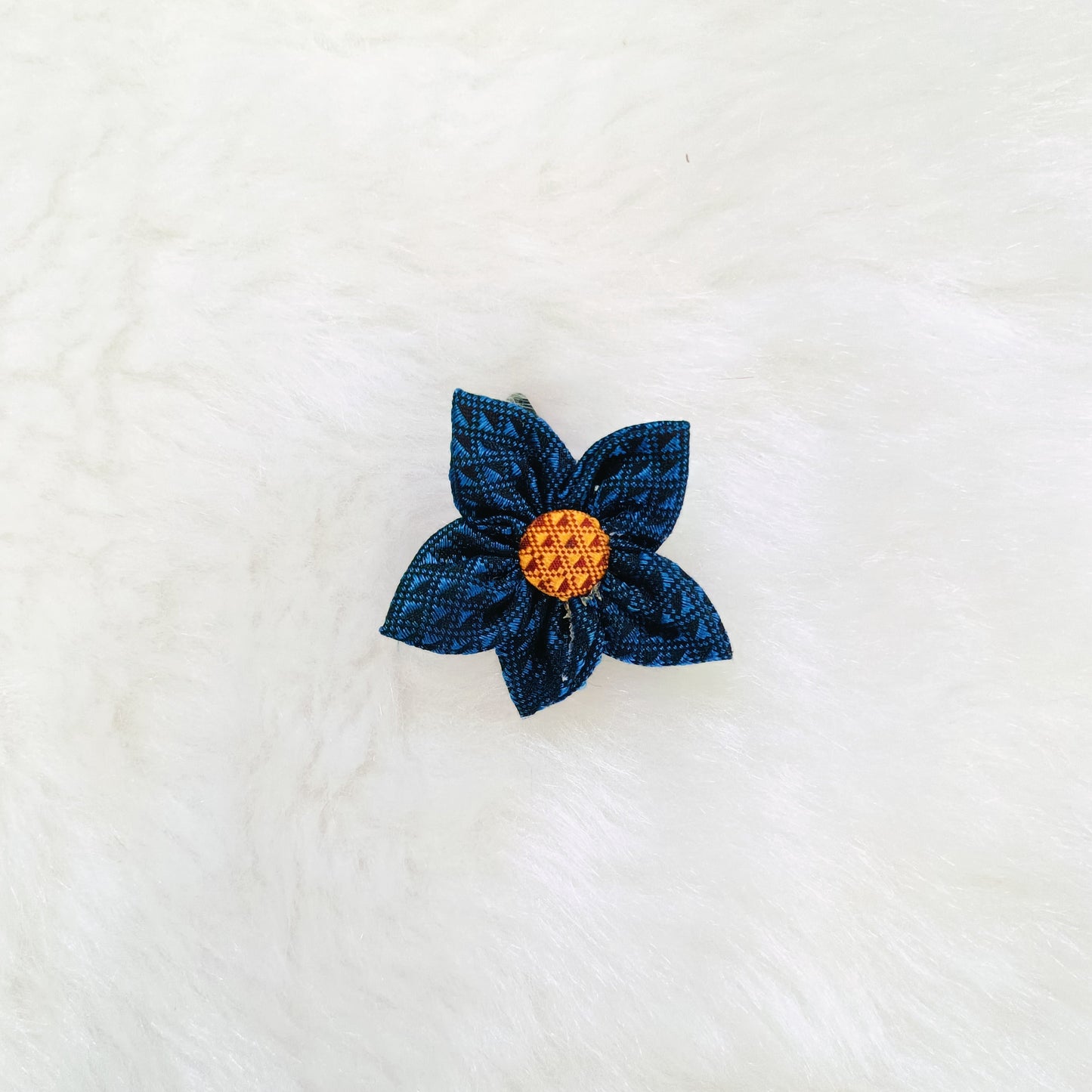 Khan Flower Hair Clip- Blue