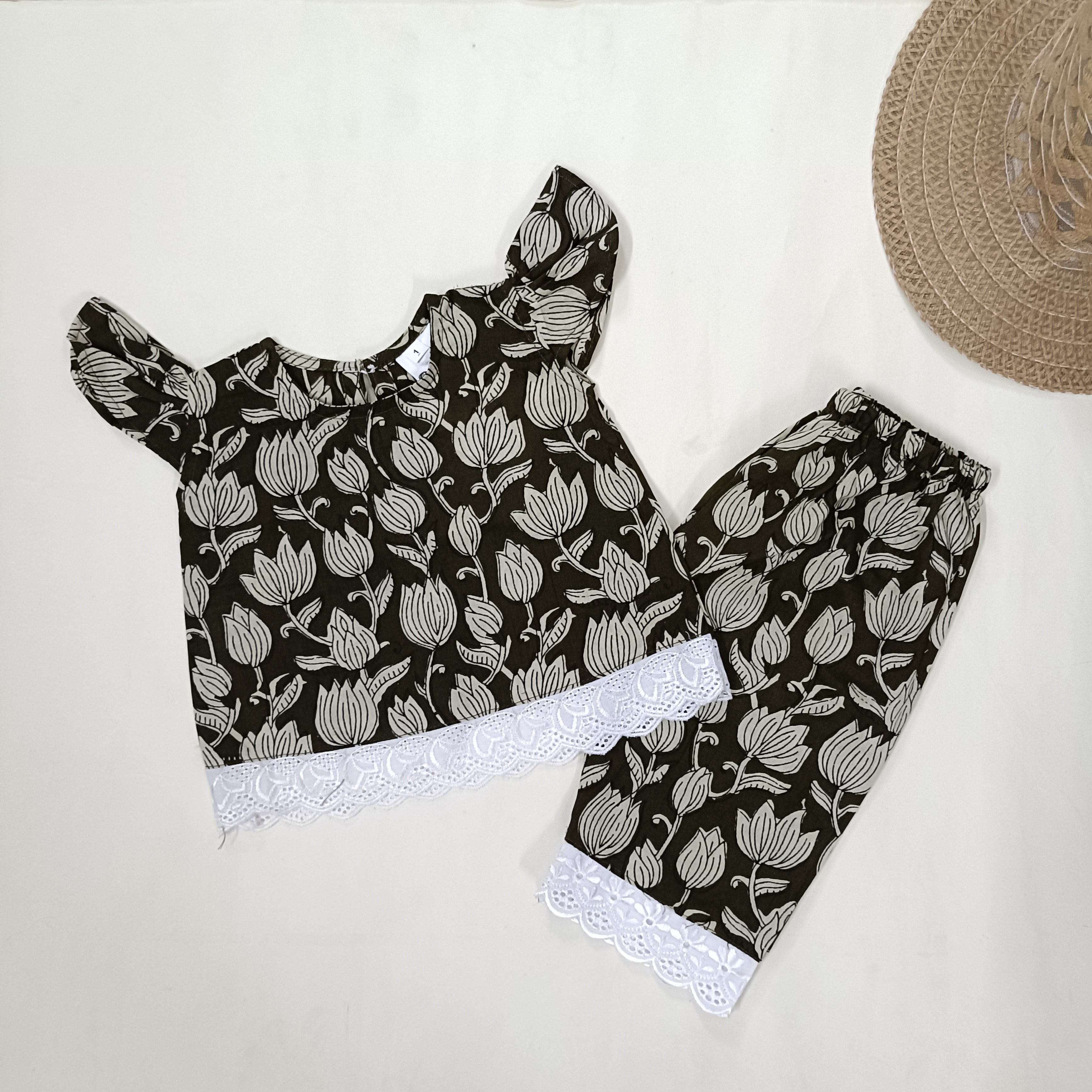 co ord set for Girls | Lotus | Olive