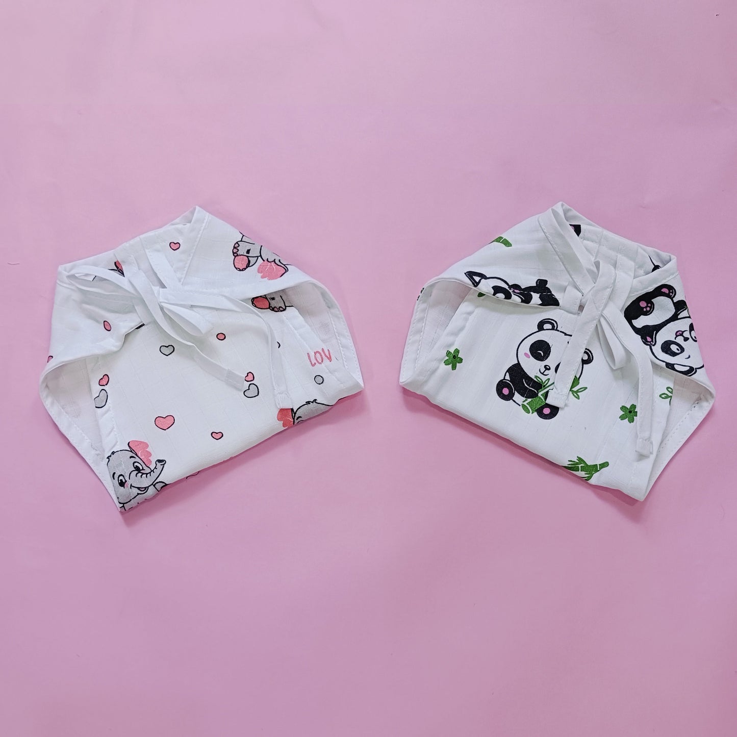 Muslin Stuffed Nappies | Animal | Reusable washable