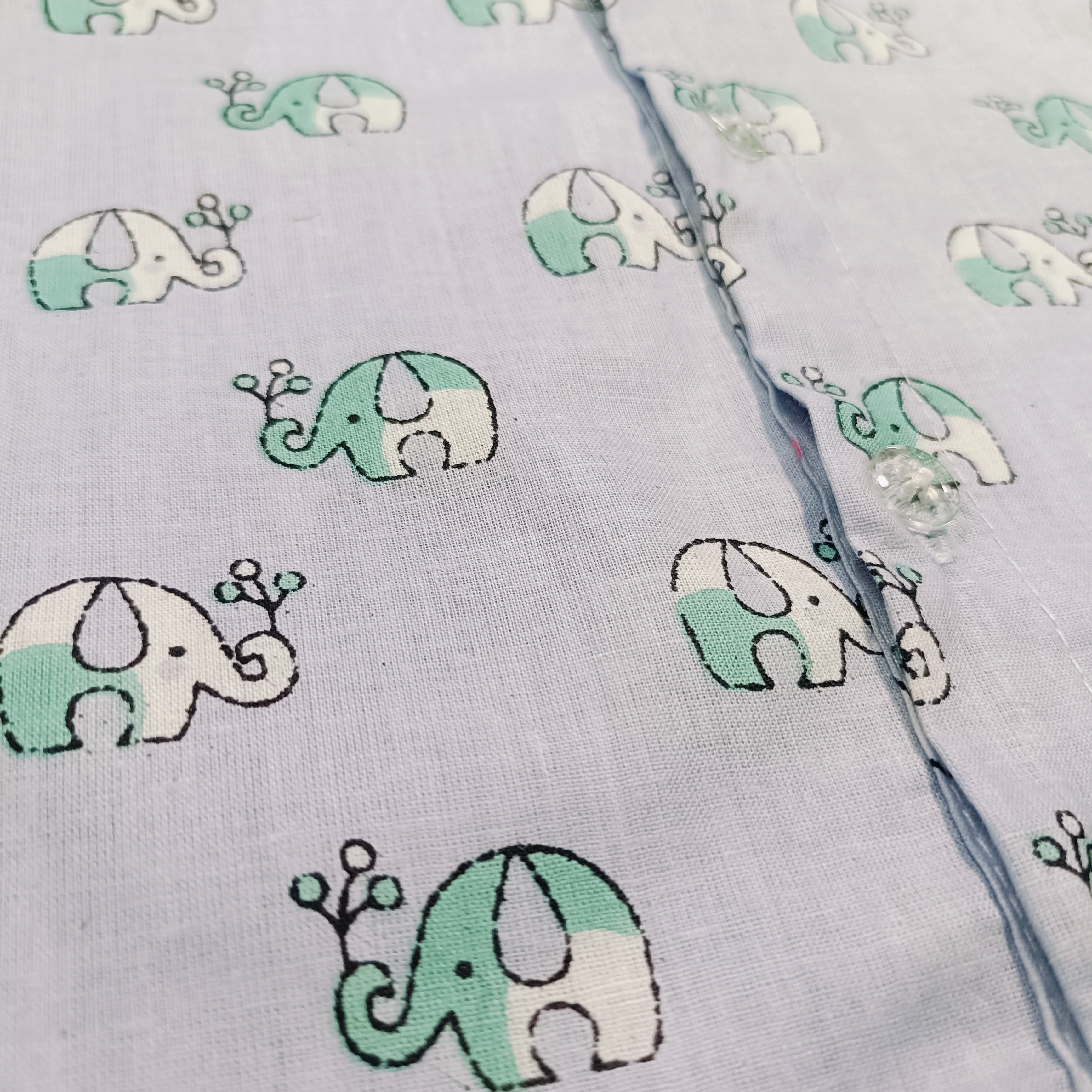Cotton Night Suits for Babies | Sky Blue Elephant