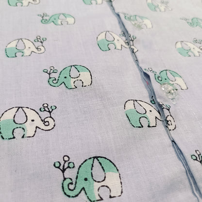 Cotton Night Suits for Babies | Sky Blue Elephant