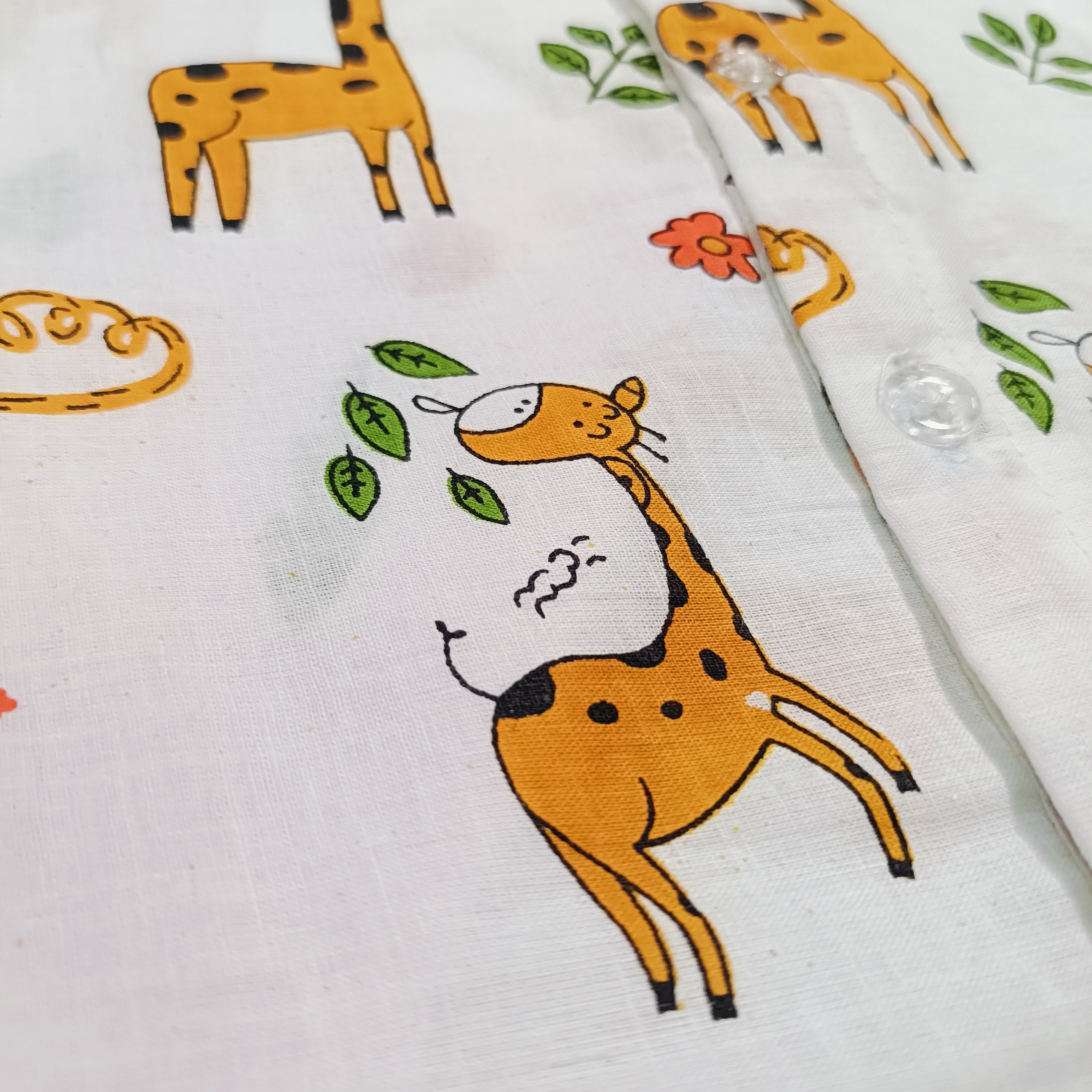 Cotton Night Suits for Babies | White Big Giraffe