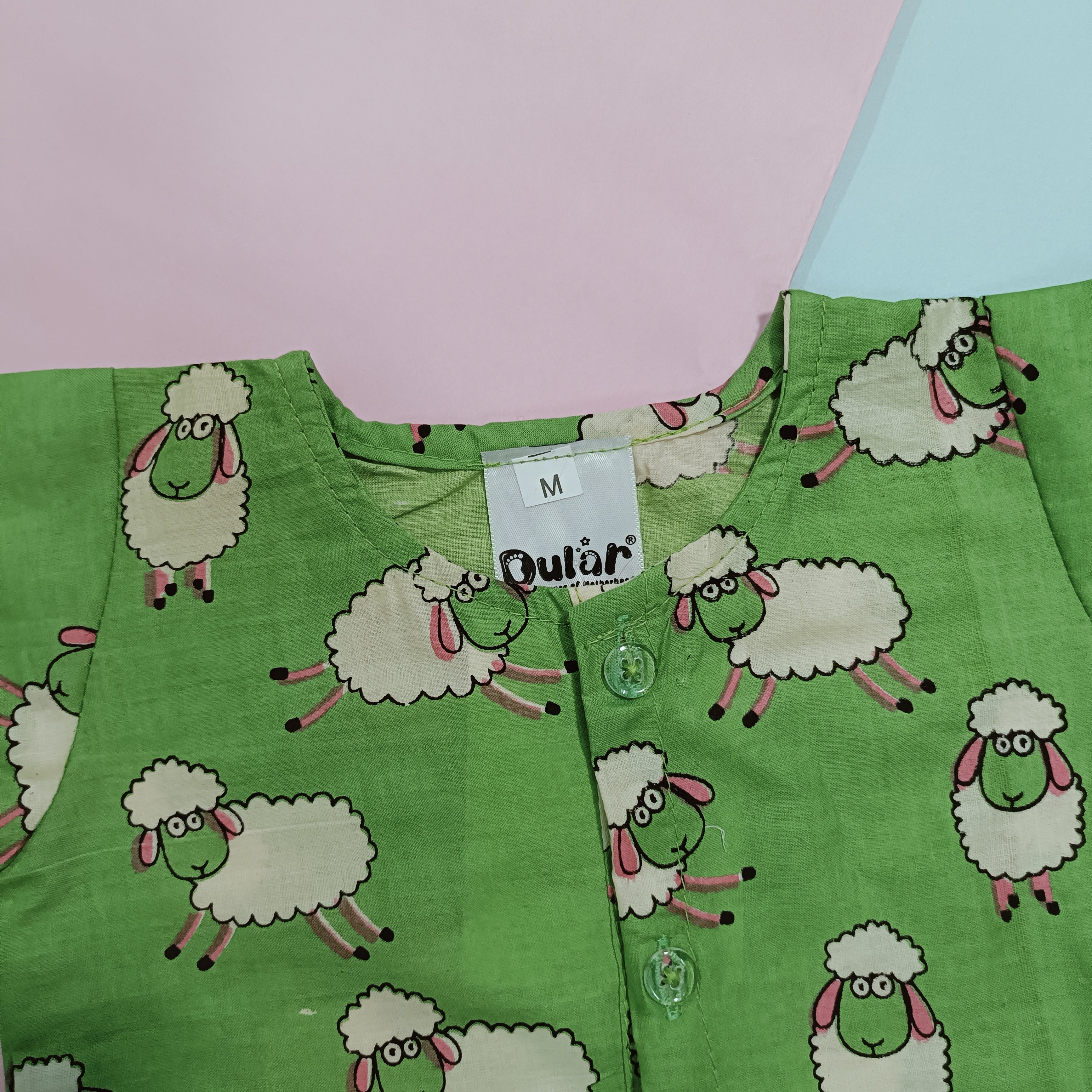 Cotton Night Suits for Babies | Green Sheep