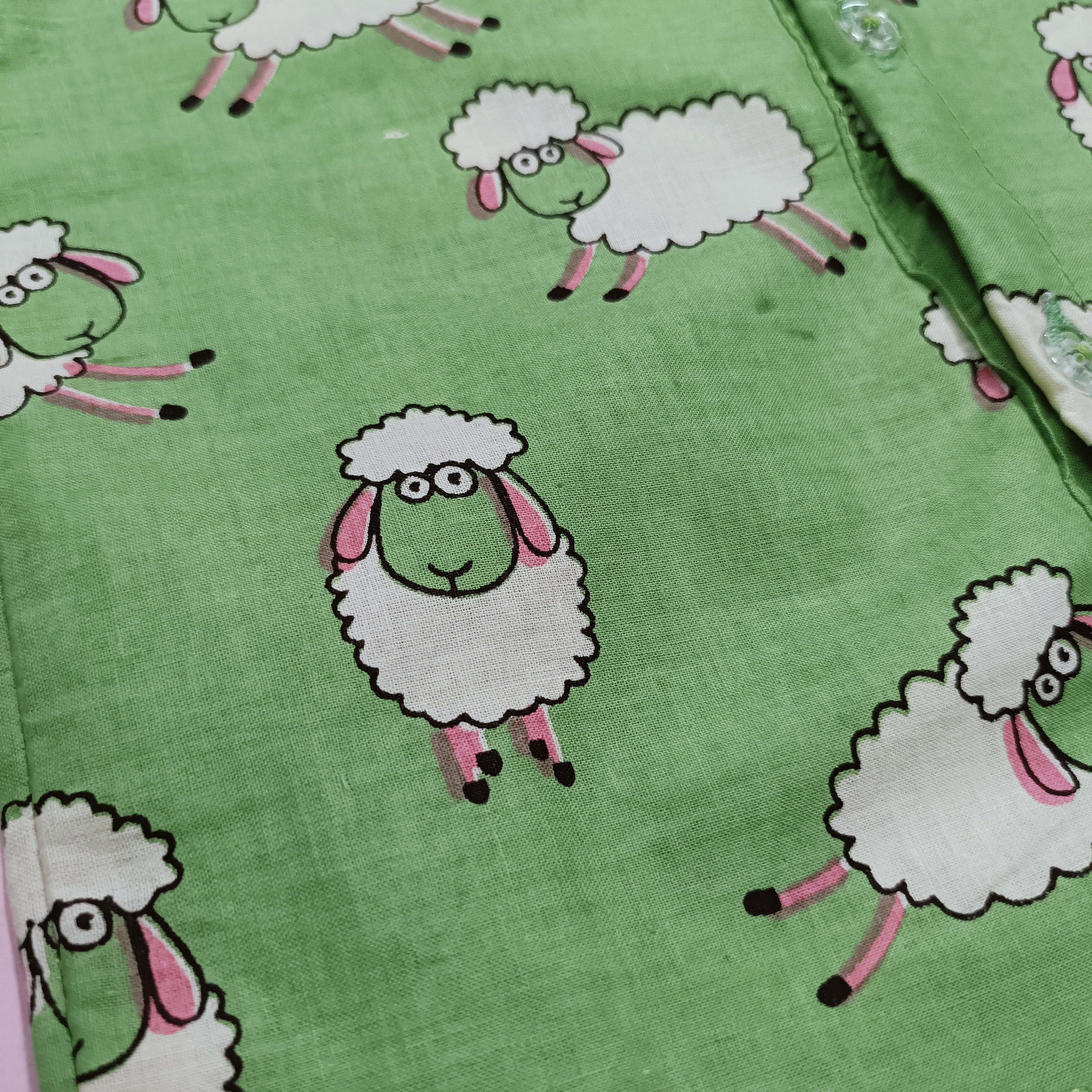 Cotton Night Suits for Babies | Green Sheep