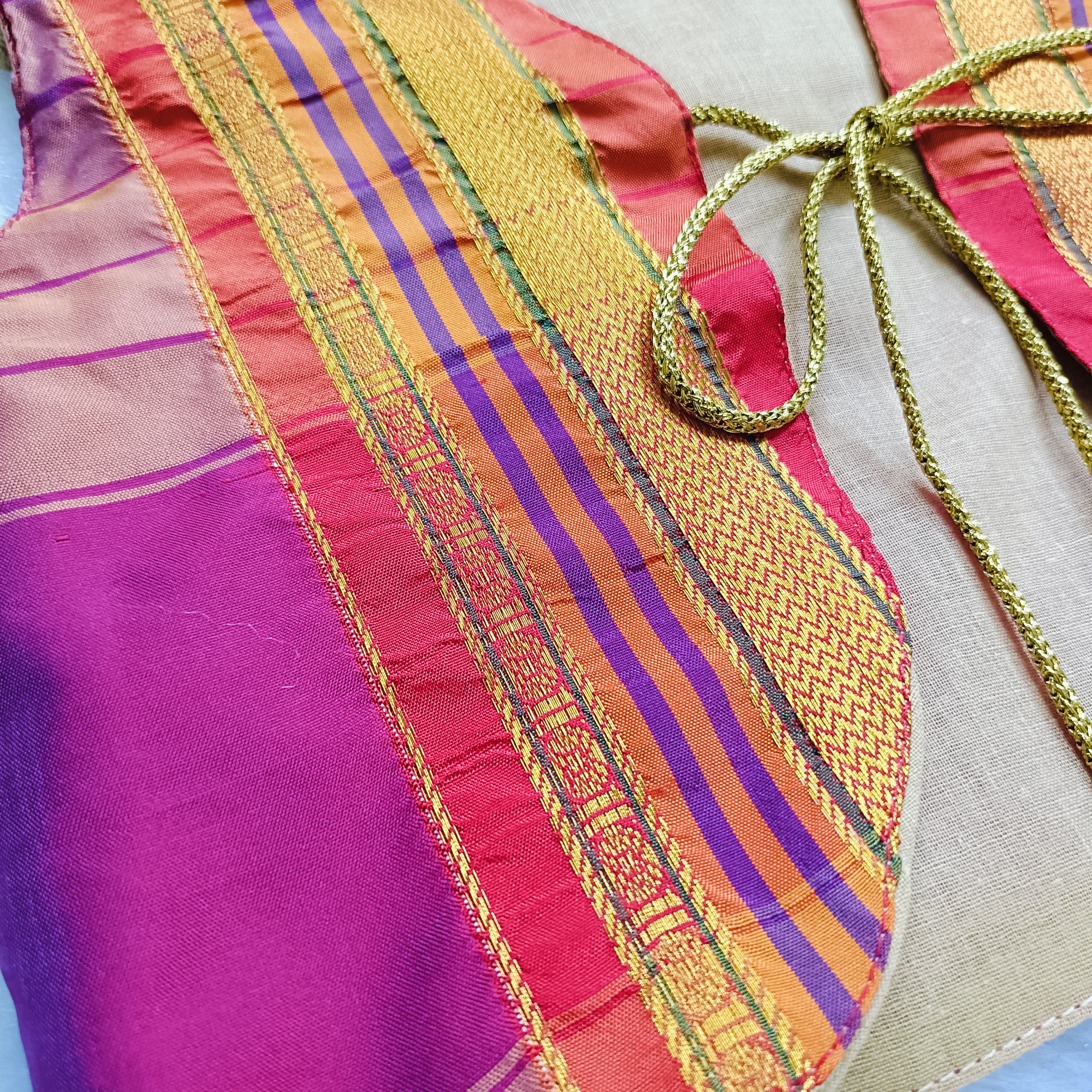 Ethnic dresses for baby girl | Kashida | Maroon & Pink Zari & Assorted Base
